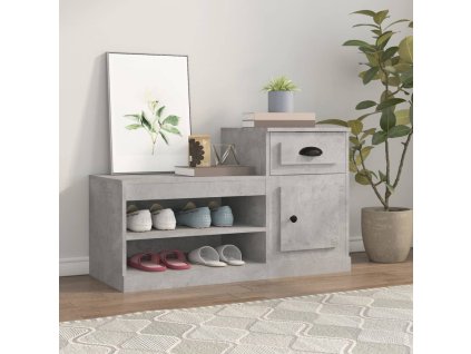vidaXL Botník betónovo sivý 100x42x60 cm kompozitné drevo
