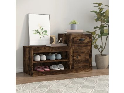 vidaXL Botník dymový dub 100x42x60 cm kompozitné drevo