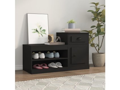 vidaXL Botník čierny 100x42x60 cm kompozitné drevo