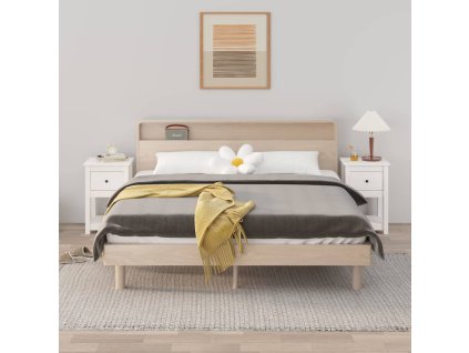vidaXL Nočné stolíky 2 ks biele 40x35x61,5 cm masívne borovicové drevo
