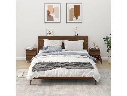 vidaXL Nočné stolíky 2 ks hnedý dub 40x35x50 cm