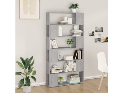 vidaXL Knižnica/deliaca stena sivá sonoma 100x24x188 cm