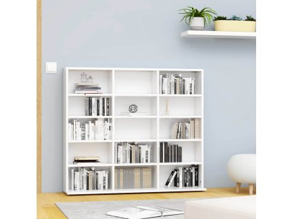 vidaXL Skrinka na CD, biela 100x23x89,5 cm, kompozitné drevo
