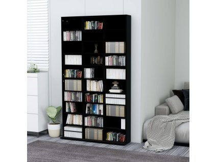 vidaXL Skrinka na CD, čierna 102x16x177,5 cm, kompozitné drevo