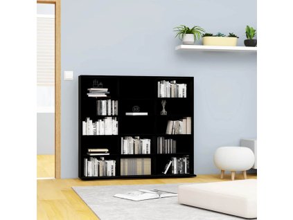 vidaXL Skrinka na CD, čierna 100x23x89,5 cm, kompozitné drevo