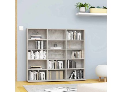 vidaXL Skrinka na CD, betónovo sivá 100x23x89,5 cm, kompozitné drevo