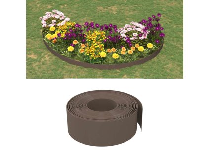 vidaXL Záhradné obruby 4 ks hnedé 10 m 20 cm polyetylén