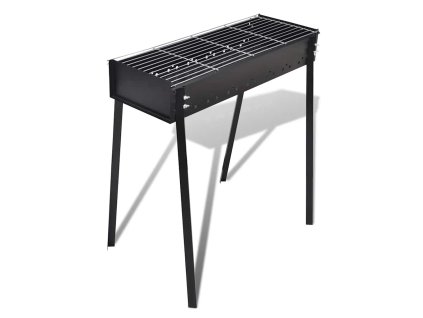 Obdĺžníkový gril na drevené uhlie so stojanom 75 x 28 cm