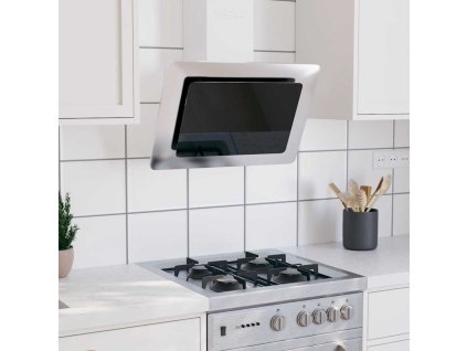 vidaXL Nástenný digestor 60 cm nerez a tvrdené sklo strieborný