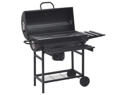 vidaXL Sudový gril s kolieskami a policami čierna oceľ 115x85x95 cm