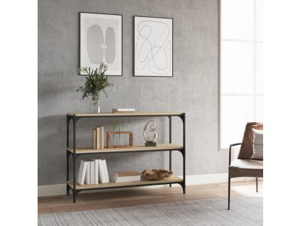vidaXL Knižnica dub sonoma 100x33x70,5 cm spracované drevo a oceľ