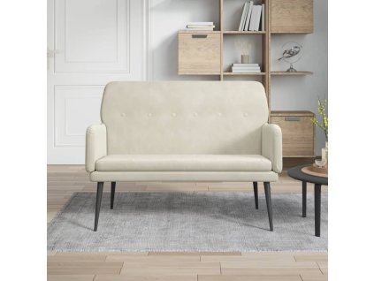 vidaXL Lavička krémová 108x79x79 cm zamat
