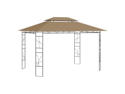 vidaXL Altánok 4x3x2,7 m sivohnedý 160 g/m²