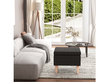 vidaXL Taburetka s drevenými nohami čierna látková