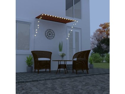 vidaXL Zaťahovacia markíza s LED 250x150 cm oranžová a hnedá