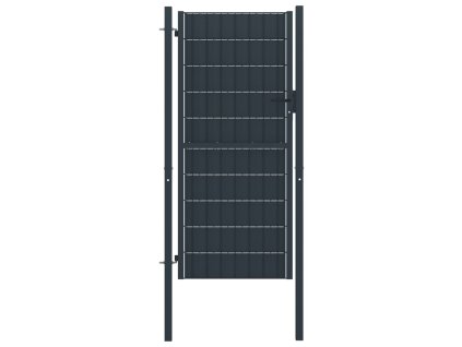 vidaXL Plotová brána, PVC a oceľ 100x204 cm, antracitová