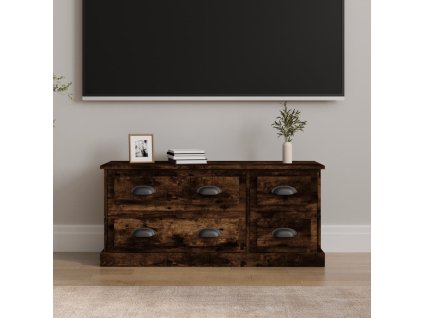 vidaXL TV skrinka dymový dub 100x35,5x45 cm kompozitné drevo