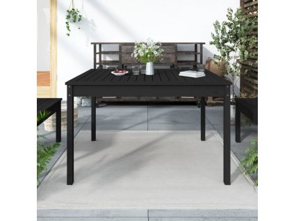 vidaXL Záhradný stolík čierny 121x82,5x76 cm borovicový masív