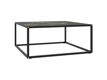 vidaXL Konferenčný stolík, čierny, čierne mramorové sklo 80x80x35 cm
