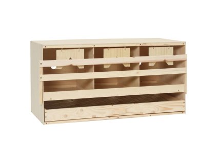 vidaXL Hniezdo pre sliepky, 3 priehradky 72x33x38 cm, borovicový masív