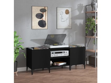 vidaXL Skrinka na platne čierna 121x38x48 cm kompozitné drevo