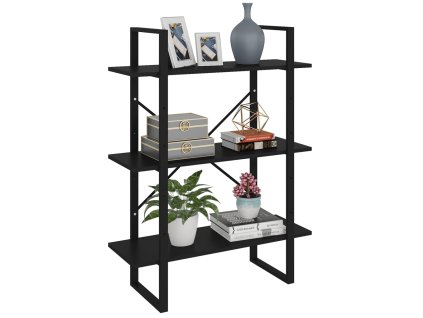 vidaXL Knižnica, čierna 80x30x105 cm, kompozitné drevo