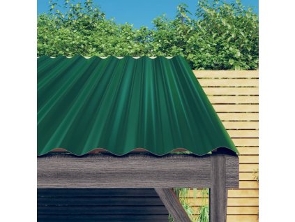 vidaXL Strešné panely 12 ks práškovaná oceľ zelená 60x36 cm