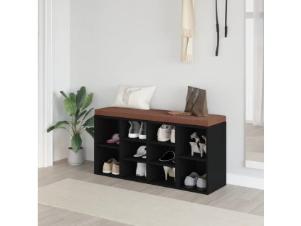 vidaXL Lavica na topánky čierna 103x30x48 cm spracované drevo