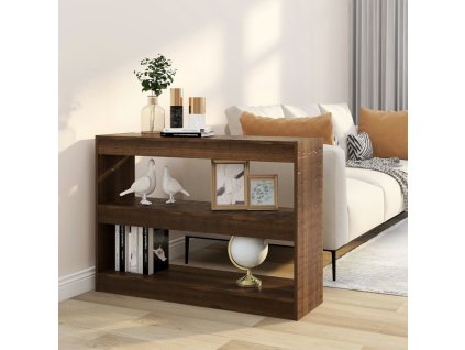 vidaXL Knižnica/deliaca stena hnedý dub 100x30x72 cm