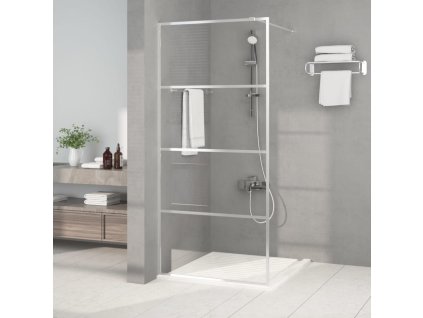 vidaXL Sprchová zástena strieborná 90x195 cm priehľadné ESG sklo