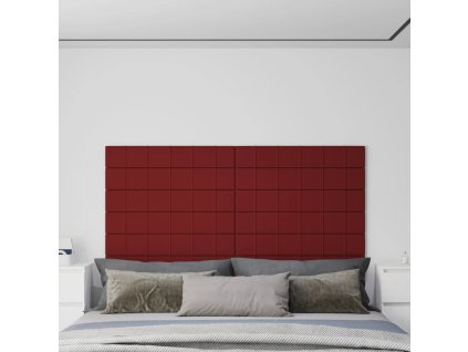 vidaXL Nástenné panely 12 ks vínovo-červené 90x15 cm látka 1,62 m²