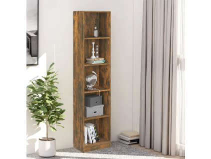 vidaXL 5-poschodová knižnica dymový dub 40x24x175 cm spracované drevo