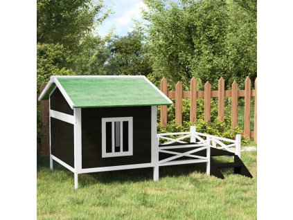 vidaXL Koterec pre psa sivý 159x120x88,5cm borovicový masív