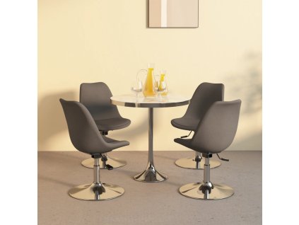 vidaXL Otočné jedálenské stoličky 4 ks tmavosivé látkové