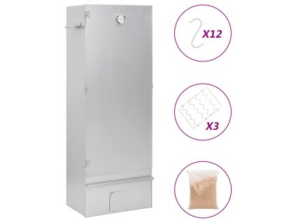 vidaXL Grilovacia udiareň so štiepkou 44,5x29x110cm pozinkovaná oceľ