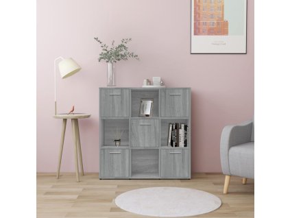 vidaXL Knižnica sivý dub sonoma 90x30x90 cm spracované drevo