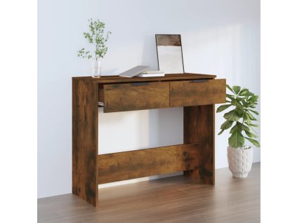 vidaXL Konzolový stolík dymový dub 90x36x75 cm spracované drevo
