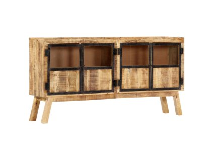 vidaXL Komoda hnedo-čierna 160x30x80 cm masívne surové mangovníkové drevo