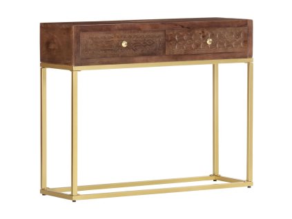 vidaXL Konzolový stolík 90x30x75 cm masívne mangovníkové drevo