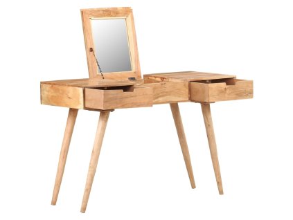 vidaXL Toaletný stolík so zrkadlom 112x45x76 cm masívne akáciové drevo
