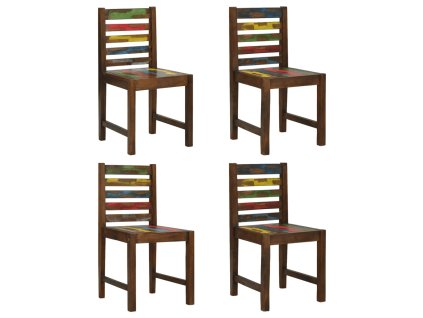 vidaXL Jedálenské stoličky 4 ks recyklovaný masív