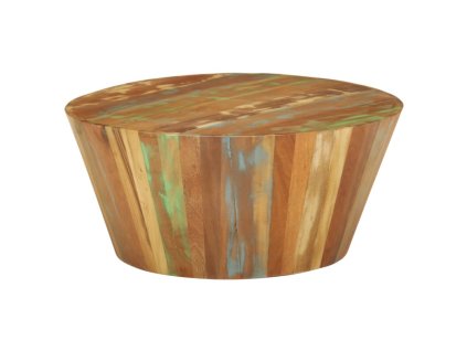 vidaXL Konferenčný stolík Ø65x31 cm recykovaný masív