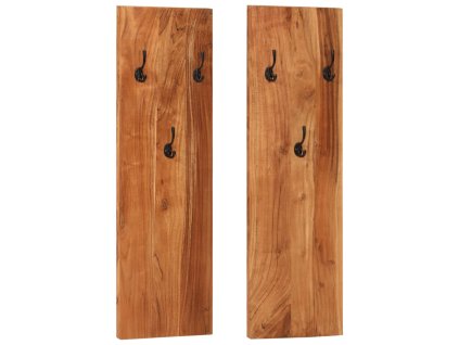 vidaXL Nástenný vešiak na kabáty 2 ks 36x3x110 cm akáciové drevo