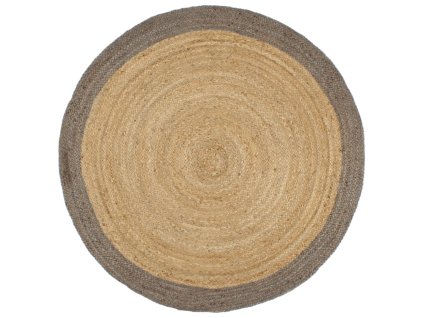 vidaXL Ručne vyrobený jutový koberec so sivými okrajmi 180 cm