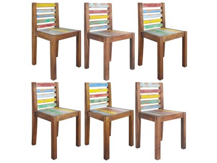 vidaXL Jedálenské stoličky z recyklovaného dreva 6 ks