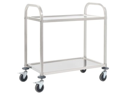 vidaXL Servírovací vozík, 2 police 95x45x83,5 cm, nehrdzavejúca oceľ