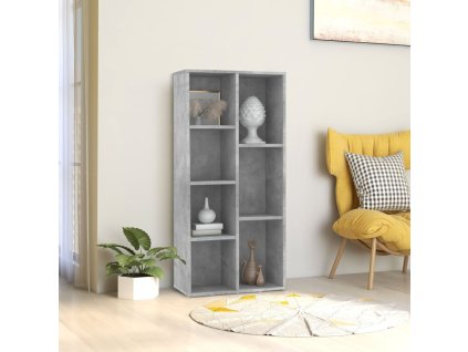 vidaXL Knižnica, betónovo sivá 50x25x106 cm, kompozitné drevo