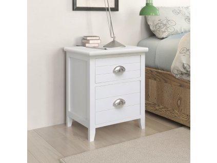 vidaXL Nočný stolík 2 ks, s 2 zásuvkami, biely