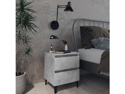 vidaXL Nočné stolíky 2 ks, betónovo sivé 40x35x50 cm, kompozitné drevo