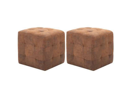 vidaXL Nočné stolíky 2 ks hnedé 30x30x30 cm umelá semišová koža